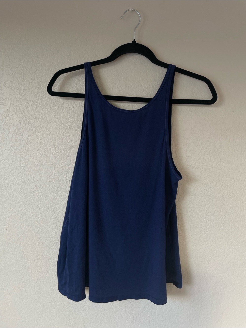 Lululemon All Tied Up Tank Scoop Navy Pima Cotton Knot Back Loose Fit M